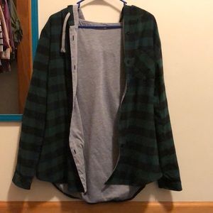 Plaid hooded jacket